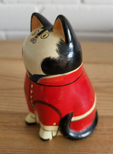 LOVELY SMALL RETRO JOAN DE BETHEL RYE POTTERY CERAMIC CAT FIGURE SOLDIER DESIGN