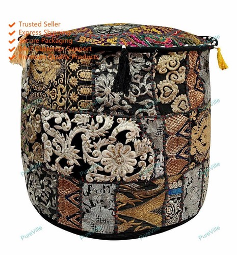Indian floral pouf - indian, ottoman