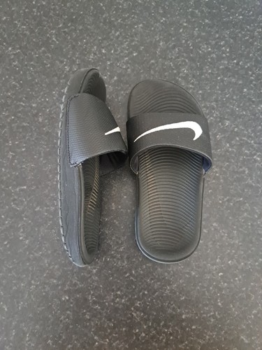 Black nike sliders childrens - nike,