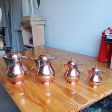 A set of 4 COPPER JUGS or POTS (tea or coffee or water), decorative, from France