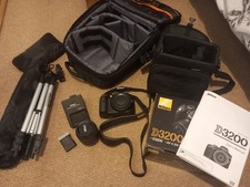 Nikon D3200 Digital SLR Camera Black With Lens And Accessories