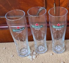 3x Heineken Pint Beer Glass