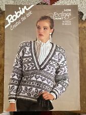 Womens Chunky Jumper Knitting Pattern 30-40” Robin 14290