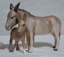 Beswick Detailed Natural Brown Grey in Matt Donkey (2267A)  & Foal (2110)
