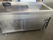 1.7M Hot Cupboard Bain Marie Heated Commercial Catering Double Sliding Doors
