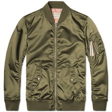 MAISON KITSUNÉ SATIN BOMBER JACKET Khaki Size M