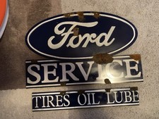 Antique style barn find look Ford Blue Oval Dealer Sealer Sales Service Sign