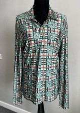 Vintage 90s Jean Paul Gaultier Jeans Green Geometric Plaid Tunic Top Small