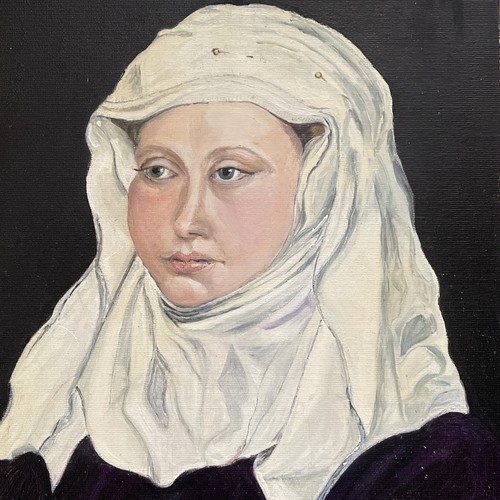 Naive portrait oil painting - naive,