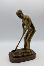 Vintage Brass Dad Golf/Golfer Figurine/Statue - 22cm tall  heavy