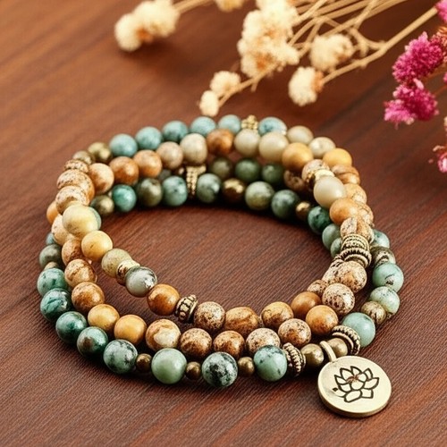 108 mala beads african - mala,