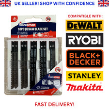 10pc Assorted Jigsaw Blade Set Fits Dewalt Black & Decker Ryobi Stanley Makita