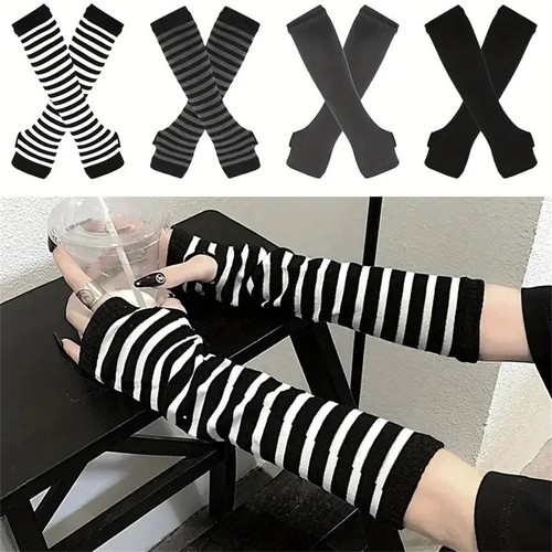 Soft fingerless long glove - fingerless, arm