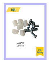 IKEA Replacement Sleeves 102267 x6 with screws 105163 x6 for MALM/ HEMNES