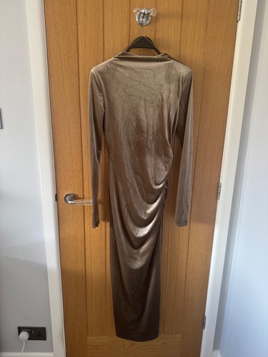 Bnwt zara taupe draped velvet - zara,