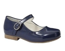 GIRLS MARY JANE SPANISH STYLE NAVY SHOES PATENT BOW OCCASION DRESS SUMMER UK 4