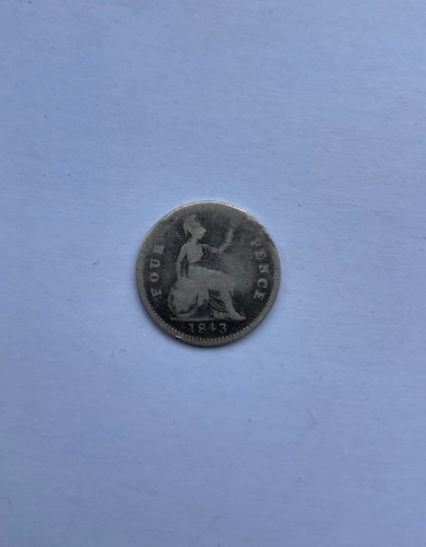 1843 four pence groat 925 - pence, 0.925