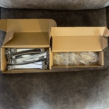 FURNIWARE Pack of 15 silver Cupboard Handles, Drawer Pulls 160mm(6.3 Inch) Hole 