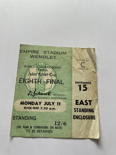 1966 world cup ticket - ticket-, england