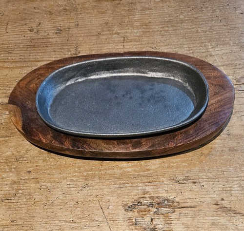 Oval cast iron sizzler plate - iron,