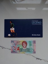 George Best Ulster Bank £5 Note (Uncirculated) Supplied With Collectable Wallet