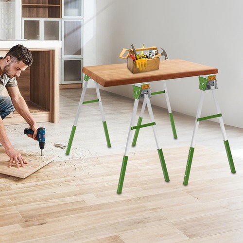 Folding trestle sawhorse - folding,