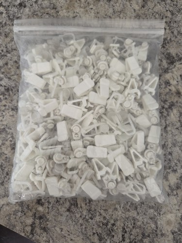 White plastic curtain rollers - white,