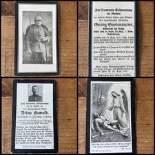 2x WW1  German Death Cards (Sterbebilder), Vitus Oswald & Georg Gartenmaier