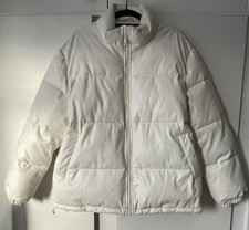 Top man Men’s White Puffa Jacket Size Large New Without Tags