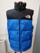 Men's North Face Blue Nuptse 700 Down Gilet Vest Size Small Petite  Read Descr