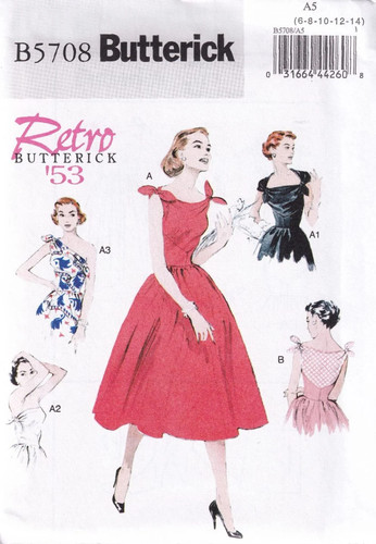 Butterick b5708 retro 1953 - b5708,