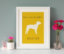 STAFFIE Personalised Dog Pet Print, 20 Colours, Wall Art Picture Gift