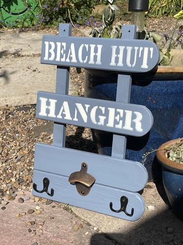 New blue wooden beach - new,
