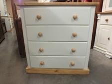 SOMERSET PAINTED 4 DRAWER CHEST HAND MADE SOLID PINE - F&B PALE POWDER
