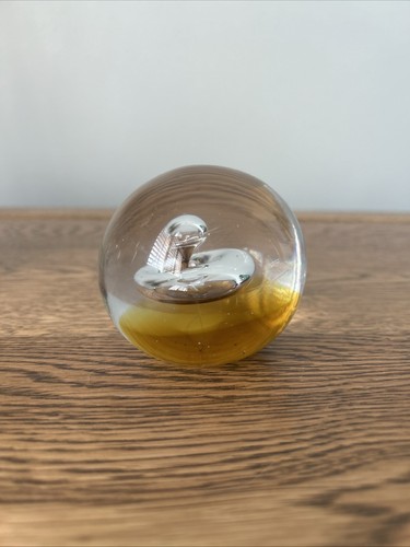Large amber glass bubble - large,