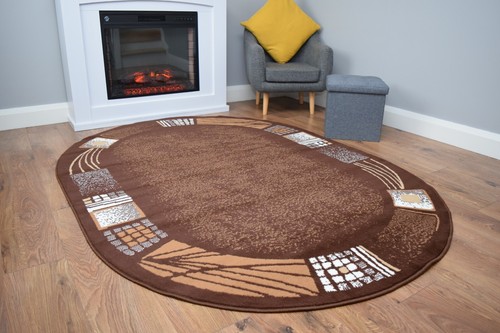 Brown oval rug elegant - oval,