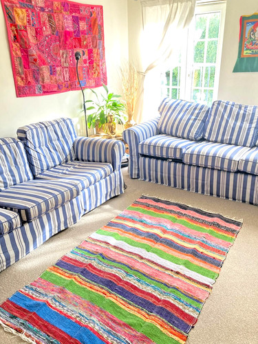 Indian rag rug - size, 110cm
