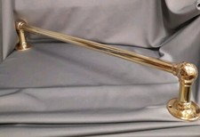 BRASS TOWEL RAIL,  CHUNKY QUALITY 64CM OVERALL LENGTH BARE BRASS 2 AVAILABLE 