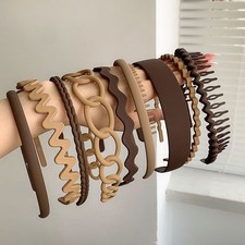 Women Matte Hair Hoop 9pcs Anti-Slip Headband Washing Face Hair Clip Headwear 