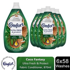 Comfort Ultra Fresh & Protect Fabric Conditioner Coco Fantasy, 58W 870ml, 6 Pack
