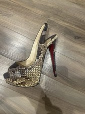 Christian Louboutin Python Slingback Platform Shoes