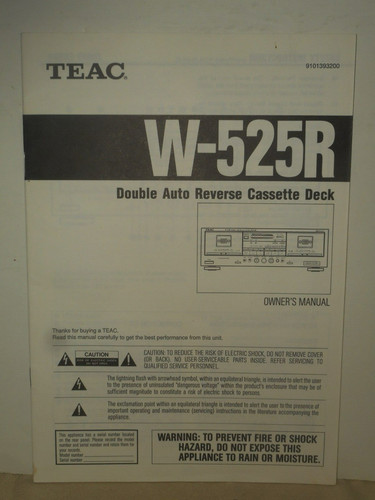 Teac 525r owner manual - manual, &