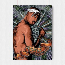 2PAC POSTER RAPPER LEGEND MUSIC TUPAC TRIPPY PRINT A2 A1 SIZE