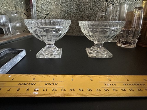 Pair footed crystal - pair, of