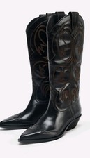 Zara Embroidered 100% Leather