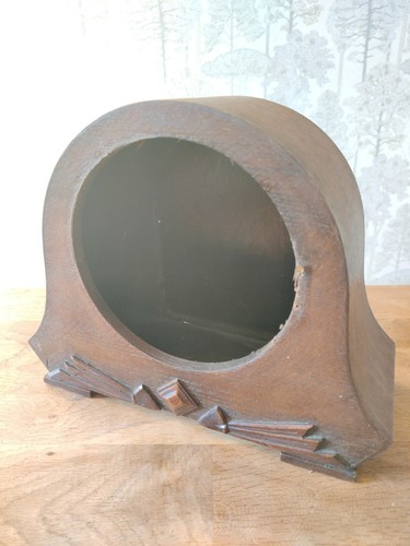 Vintage oak mantel clock case - oak,