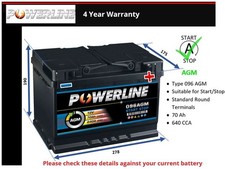 AGM Car Battery fits BMW 320D