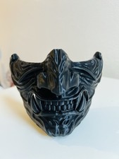 Samurai Devil Grimace Half Face Hannya Oni Noh Cosplay Tactical Mask