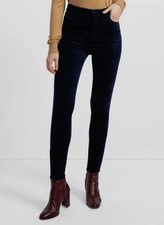 J Brand Leenah High Rise Ankle Skinny Velvet Jeans Dark Iris Navy Size 28 New