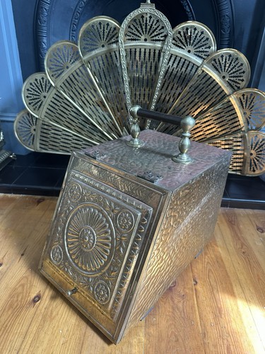 Antique victorian brass coal - brass,